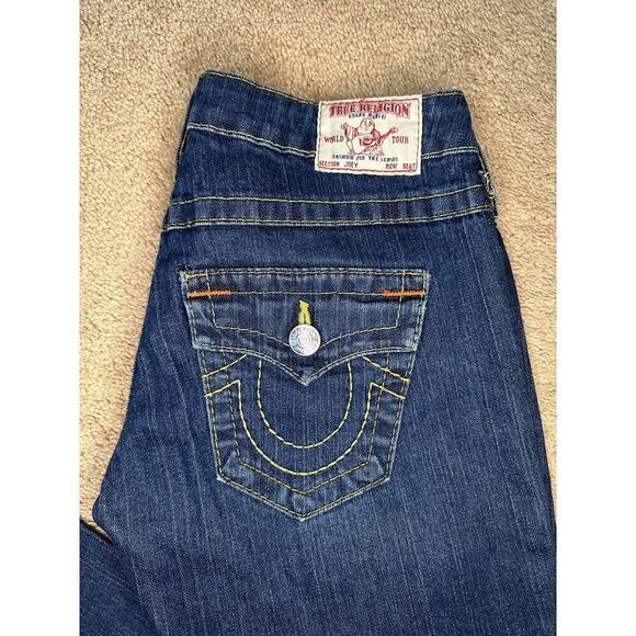 True Religion Joey Twisted Seam T Pocket Denim Bootcut Flare Jeans Women 26 x 32 - Picture 9 of 10